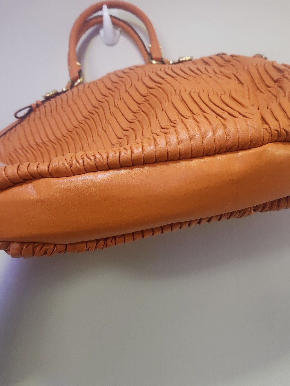 Coach Madison Gathered Leather Lindsey 33371E B4 Orange NWT Rare Paper Serial # - Picture 14 of 16